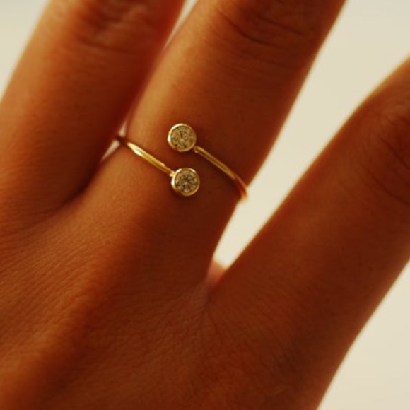 Jewelry - CZ gold filled adjustable ring